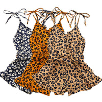 Girls Fashion Heart Print Lace-Up Sling Bodysuit