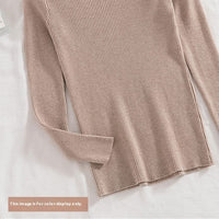 Petal Collar Knitted Off-shoulder Inner Bottoming Sweater