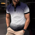 Men's Gradient Lapel Sports Polo Shirt Summer AliExpress