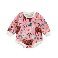 Long Sleeve Cotton Baby Romper In Four Colors