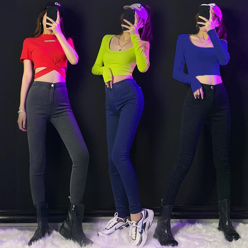 Women's High Waist Casual Simple Jeans