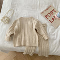 Children's Fried Dough Twists Sweater Solid Color Suit