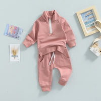 Men's And Women's Clothes For Babies Candy-colored Zipper Collar Autumn Suit