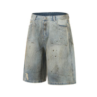Pu Shuai Cropped Washed Denim Middle Pants