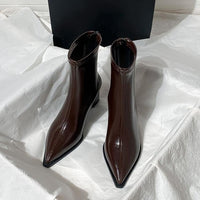 Women's Retro Soft Leather Ankle Boots With Back Zip