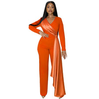 Spring And Autumn Slim Fit Women's Straight Jumpsuit