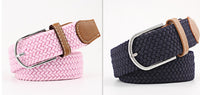 Women's Canvas Belt Student Pants Casual Stretch Braided Needle Buckle