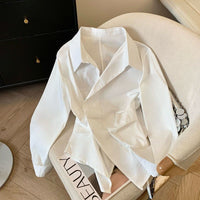 Womens Fashionable Shirt With Irregular Lapel
