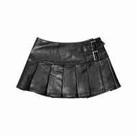 Women's Low Waist Pleated Skirt Slimming A- Line Skirt