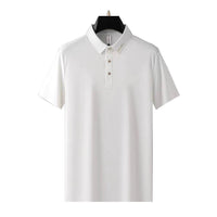 Summer Seamless Adhesive Ice Silk Polo Shirt Men