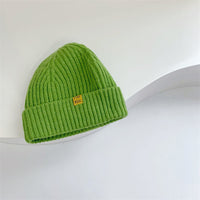 Girls' Knitted Sweater Hat Baby Warm Solid Color Curling