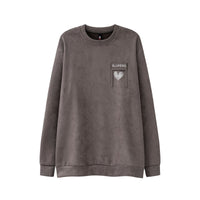 Street Patch Letter Three-dimensional Embroidered Deerskin Velvet Sweater