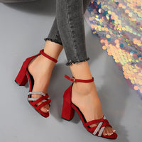 Ankle-strap Buckle Sandals Women's Summer New Open Toe Fashion High Heel