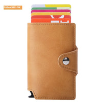 Thin Anti-degaussing Business Card Holder Automatic Pop-up Metal Card Bag