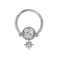 European And American Fashion Galaxy Moon Inlaid Zircon Closed Mouth Nose Ring