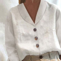 Women's Cotton And Linen Long-sleeved Casual Shirt