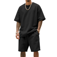 Mens Loose-Fit Summer Sports Short-Sleeve Suit
