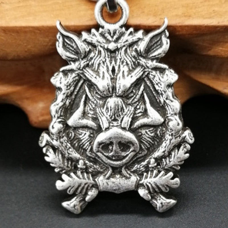 Celtic Wild Boar Alloy Pendant Necklace