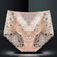 Women's Mid-High Waist Lace Underwear Plus Size