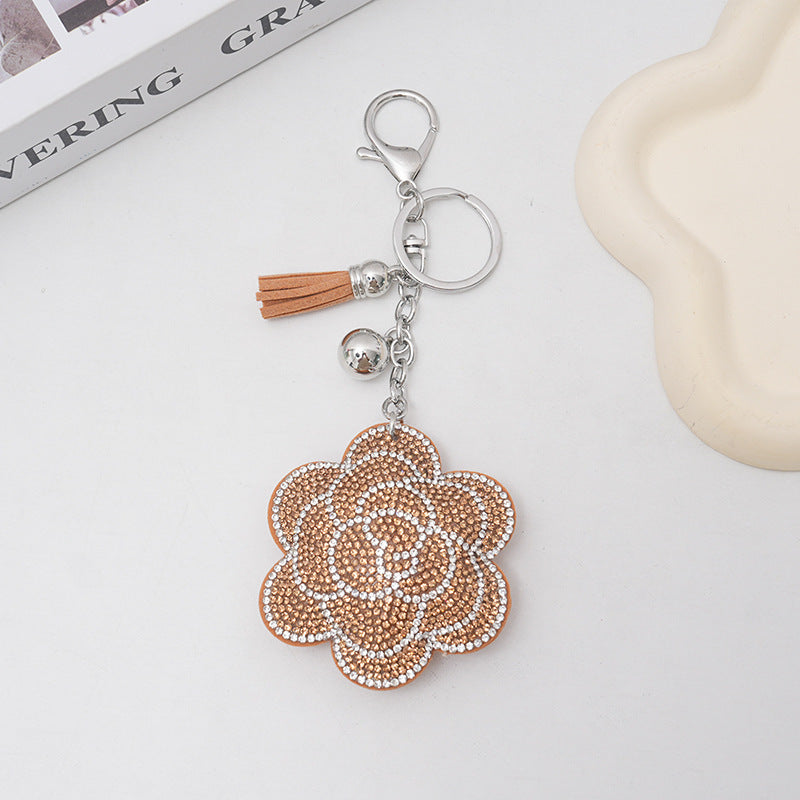 Creative Plum Blossom Hot Rhinestone Keychain Fashion