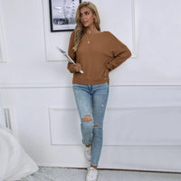Women's Loose Casual Sexy Backless Long Sleeve Pullover