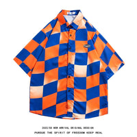 Men's Retro Hong Kong Style Short Sleeve Printed Shirt