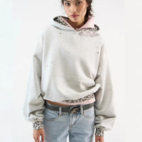 Simple And Stylish Color-blocked Camouflage Hoodie With A False Two-piece Design
