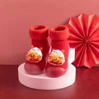 Red Cashmere Room Socks Thickened Warm Non-slip