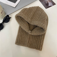 Warm Woolen Hat Scarf One Female Winter Earflaps Knitted Hat