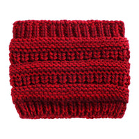 Knitted Hat With Hair Extensions Wool Sleeve Warm