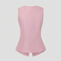 Sleeveless Round Neck Vest Fashion Women's Wear Elegant Waist-tight Solid Color