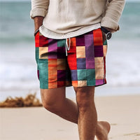 Summer Breathable Fashionable Hawaiian Beach Shorts 3D Printed Casual Mens