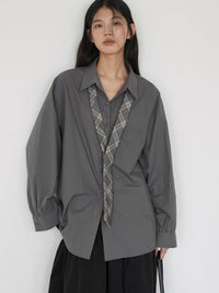 Spring And Autumn Normcore Gray Long Sleeve Shirt