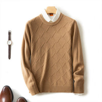 Men's Thick Loose Pullover Round Neck Cashmere Sweater