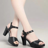 Chunky-heeled Waterproof Platform Strappy High-heel Sandals