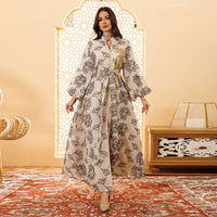 Women's Fashion Floral Print Long Sleeve Dress