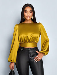Satin Leopard Top Shirt Temperament Commute