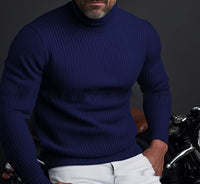 Men's Solid Color Long Sleeve Turtleneck Sweater