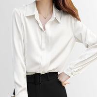 Spring Chic Commuter Satin Shirt