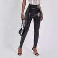 European And American Style Women Fashion Tight-fitting Cinched Hip Bag Leather Pants