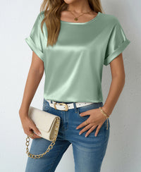 New Springsummer Womens Loose-fitting Cropped T-shirt