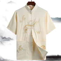 Dad Chinese Style Traditional Top Grandpa Plus Size Folk Costume