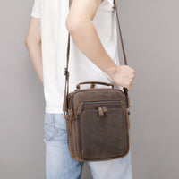 Genuine Leather Shoulder Messenger Bag Vintage Crazy Horse