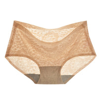 Ice Silk Seamless Panties Women's Mid-waist Jacquard