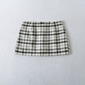 Plaid Bow-Knot Low-Waist Skirt For Women
