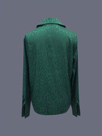 Women's Collarless Business Long-sleeve Shirt