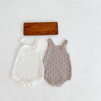 Male And Female Baby Hollow Strap Romper Knitted Wool Jumpsuit