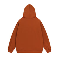 Chain Embroidery Letters Velvet Padded Hooded Sweatshirt