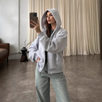 Fall Winter Hooded Casual Thick Coat Women