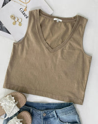Women's Casual Loose-fitting Cropped Solid Color I-shaped Vest